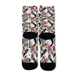 Casino Card And Chip Pattern Print Long Socks