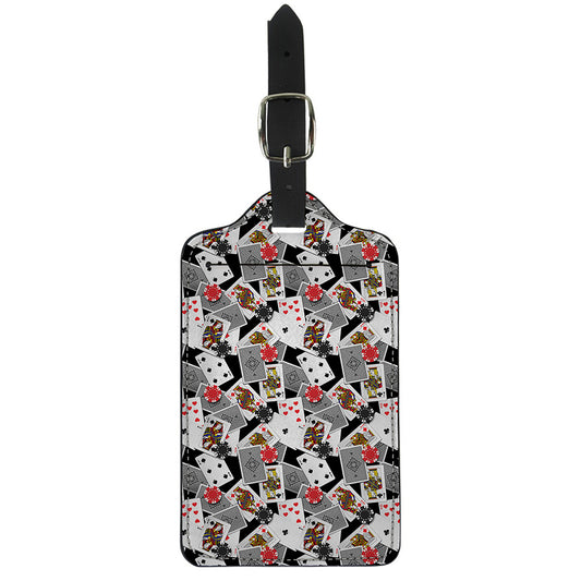 Casino Card And Chip Pattern Print Luggage Tag