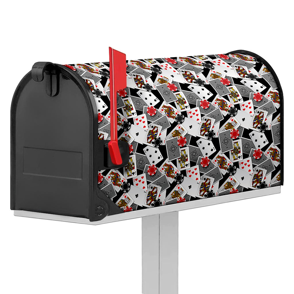 Casino Card And Chip Pattern Print Mailbox Cover