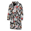 Casino Card And Chip Pattern Print Men's Bathrobe