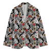 Casino Card And Chip Pattern Print Men's Blazer