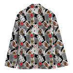 Casino Card And Chip Pattern Print Men's Blazer