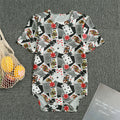 Casino Card And Chip Pattern Print Men's Bodysuit
