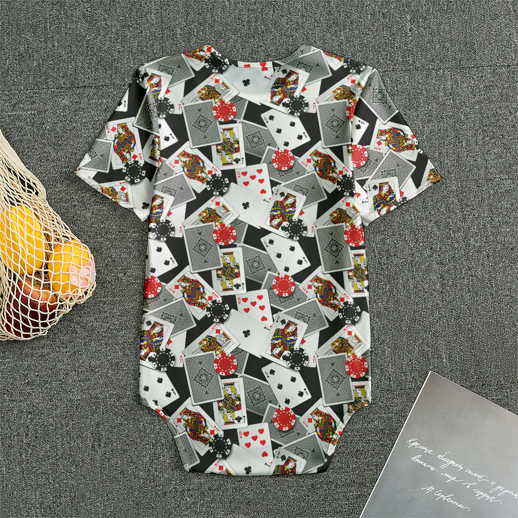 Casino Card And Chip Pattern Print Men's Bodysuit