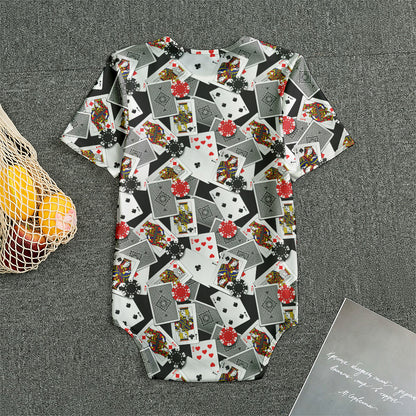 Casino Card And Chip Pattern Print Men's Bodysuit