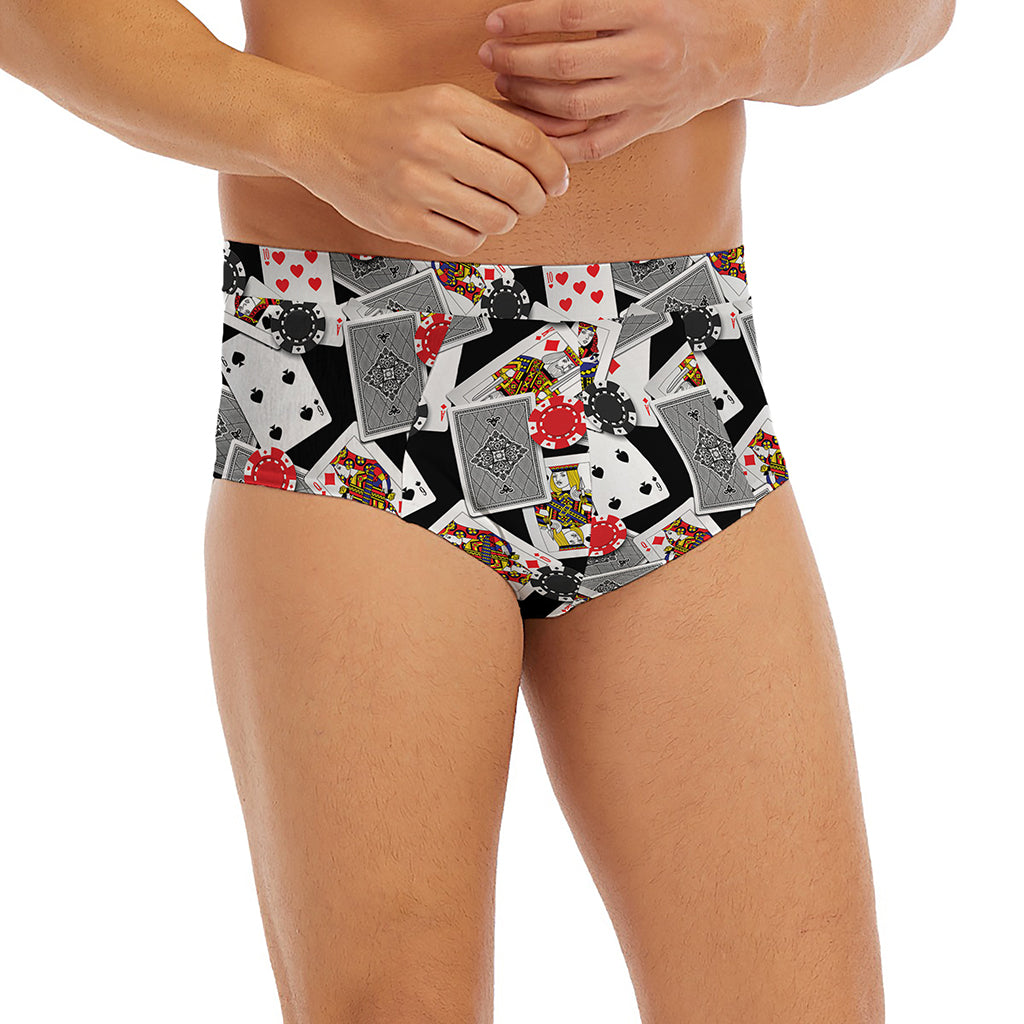 Casino Card And Chip Pattern Print Men's Briefs