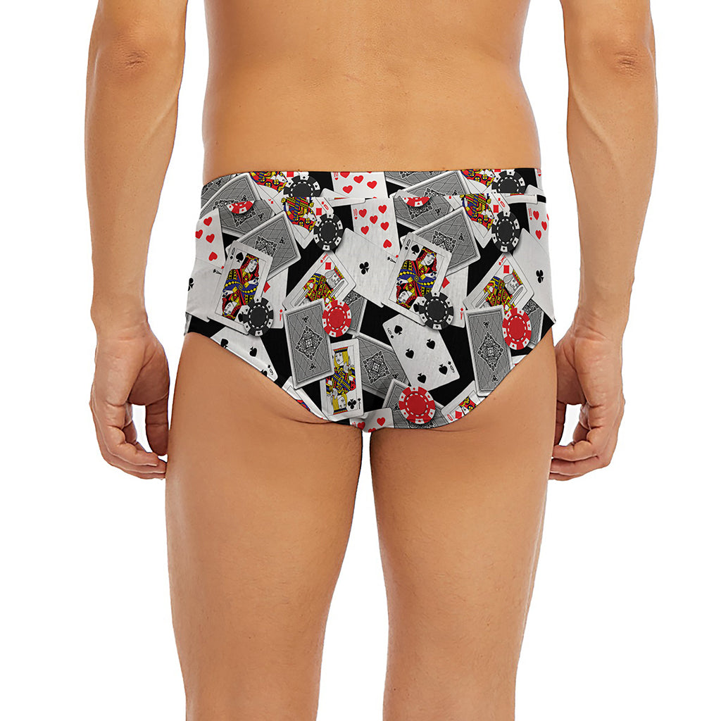 Casino Card And Chip Pattern Print Men's Briefs