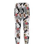 Casino Card And Chip Pattern Print Men's leggings