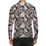 Casino Card And Chip Pattern Print Men's Long Sleeve Rash Guard