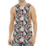 Casino Card And Chip Pattern Print Men's Muscle Tank Top