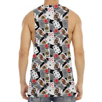 Casino Card And Chip Pattern Print Men's Muscle Tank Top