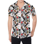 Casino Card And Chip Pattern Print Men's Shirt