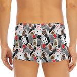 Casino Card And Chip Pattern Print Men's Short Boxer Briefs