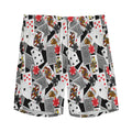 Casino Card And Chip Pattern Print Men's Athletic Shorts