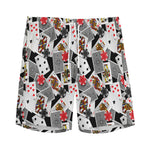 Casino Card And Chip Pattern Print Men's Sports Shorts