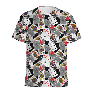 Casino Card And Chip Pattern Print Men's Sports T-Shirt