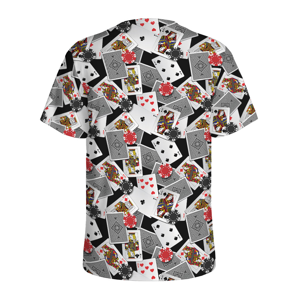 Casino Card And Chip Pattern Print Men's Sports T-Shirt