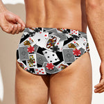 Casino Card And Chip Pattern Print Men's Swim Briefs