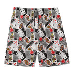 Casino Card And Chip Pattern Print Men's Swim Trunks