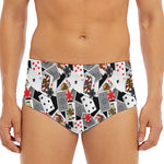 Casino Card And Chip Pattern Print Men's Triangle Swim Briefs