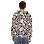 Casino Card And Chip Pattern Print Men's Velvet Pullover Hoodie