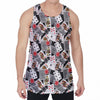 Casino Card And Chip Pattern Print Men's Velvet Tank Top