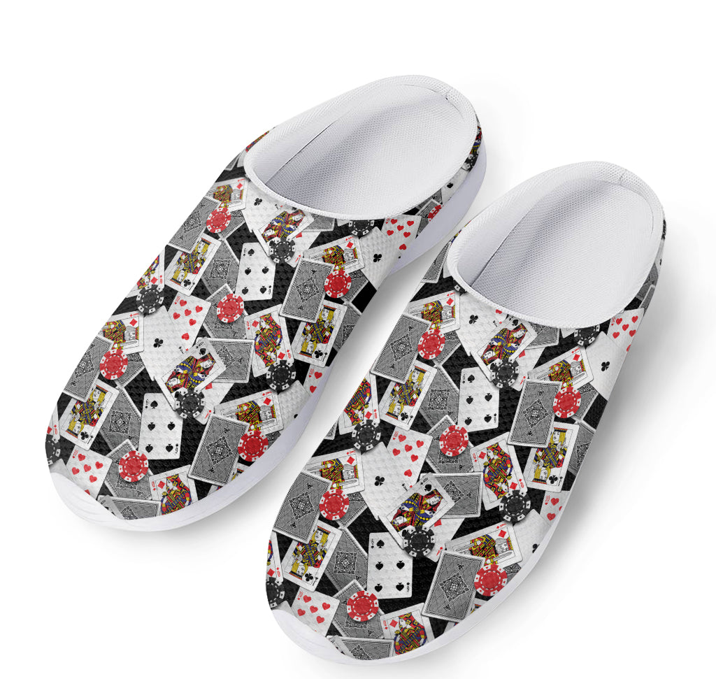 Casino Card And Chip Pattern Print Mesh Casual Shoes