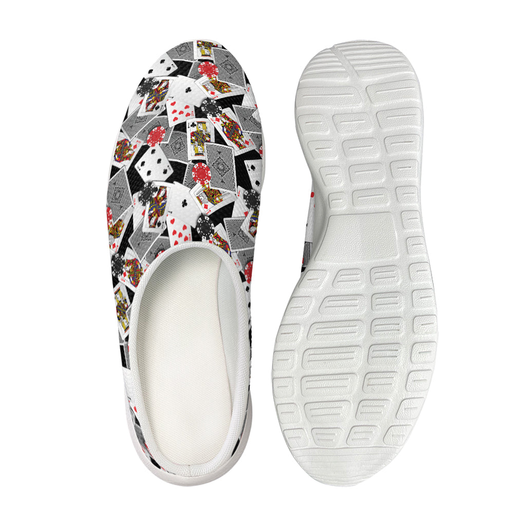 Casino Card And Chip Pattern Print Mesh Casual Shoes