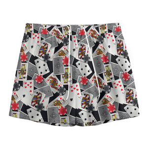 Casino Card And Chip Pattern Print Mesh Shorts