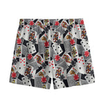 Casino Card And Chip Pattern Print Mesh Shorts