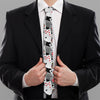 Casino Card And Chip Pattern Print Necktie