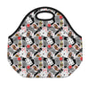 Casino Card And Chip Pattern Print Neoprene Lunch Bag