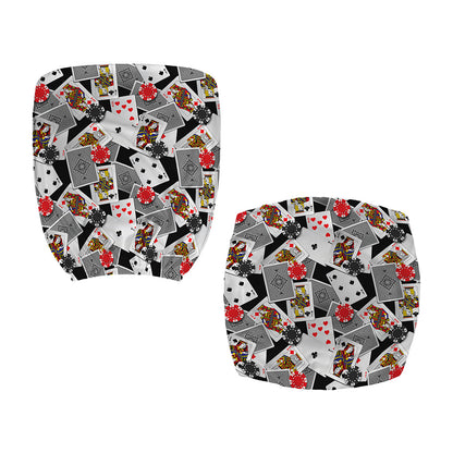 Casino Card And Chip Pattern Print Office Chair Cover
