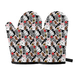 Casino Card And Chip Pattern Print Oven Mitts