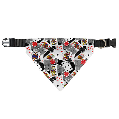 Casino Card And Chip Pattern Print Over The Collar Dog Bandana