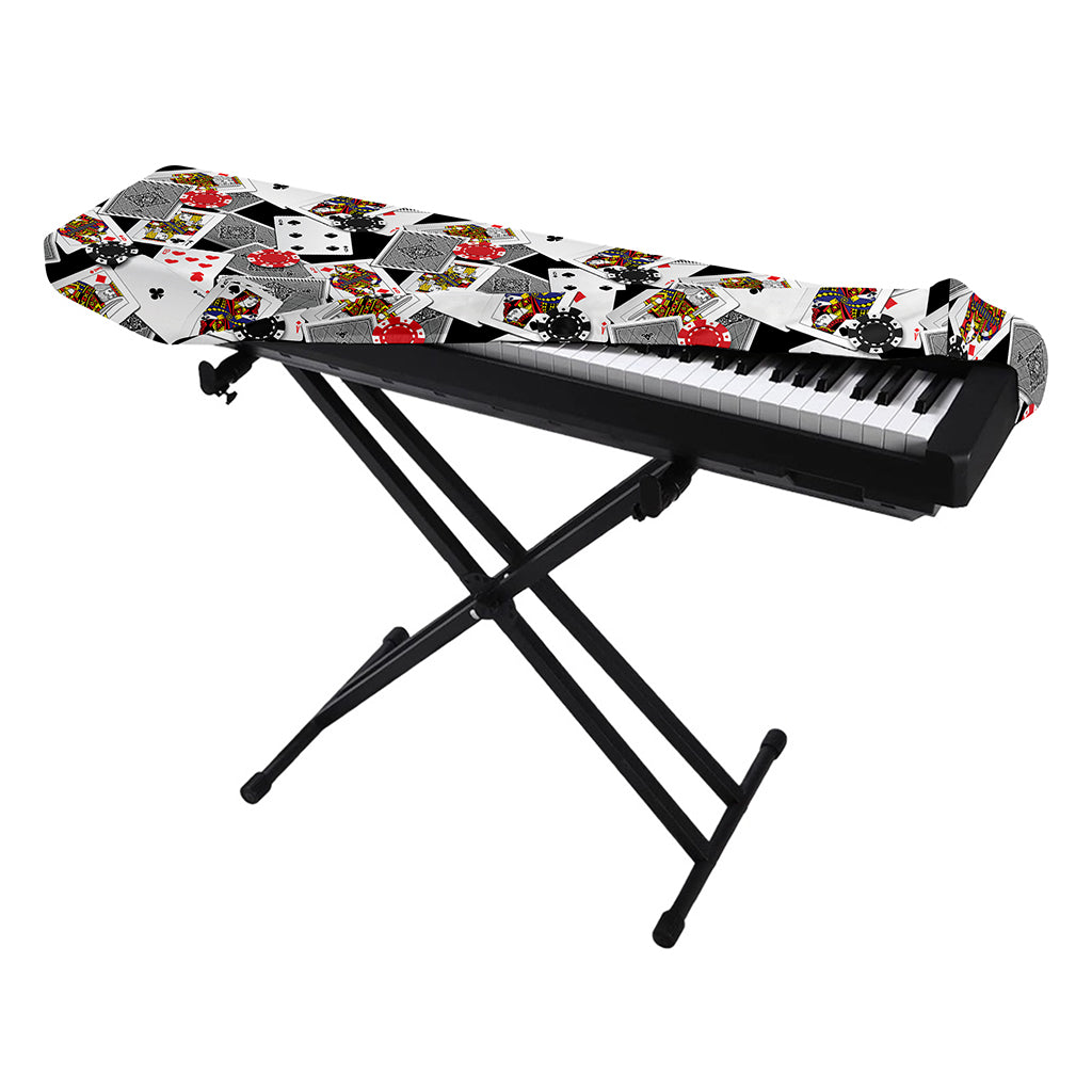 Casino Card And Chip Pattern Print Piano Keyboard Cover