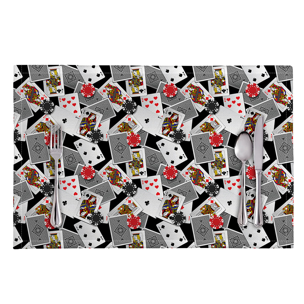 Casino Card And Chip Pattern Print Placemat