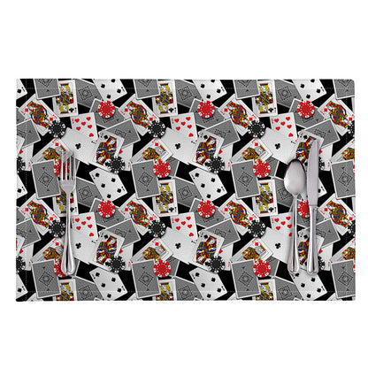 Casino Card And Chip Pattern Print Placemat