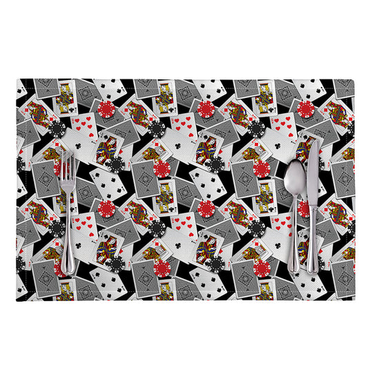 Casino Card And Chip Pattern Print Placemat