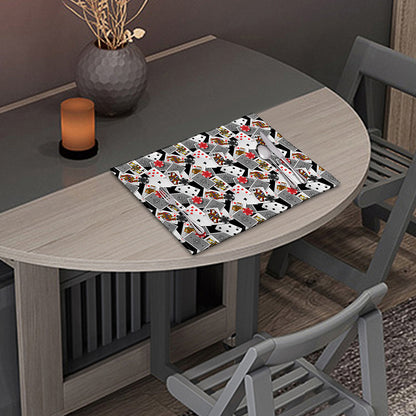 Casino Card And Chip Pattern Print Placemat