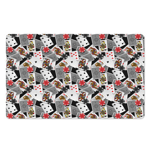 Casino Card And Chip Pattern Print Polyester Doormat