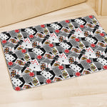 Casino Card And Chip Pattern Print Polyester Doormat