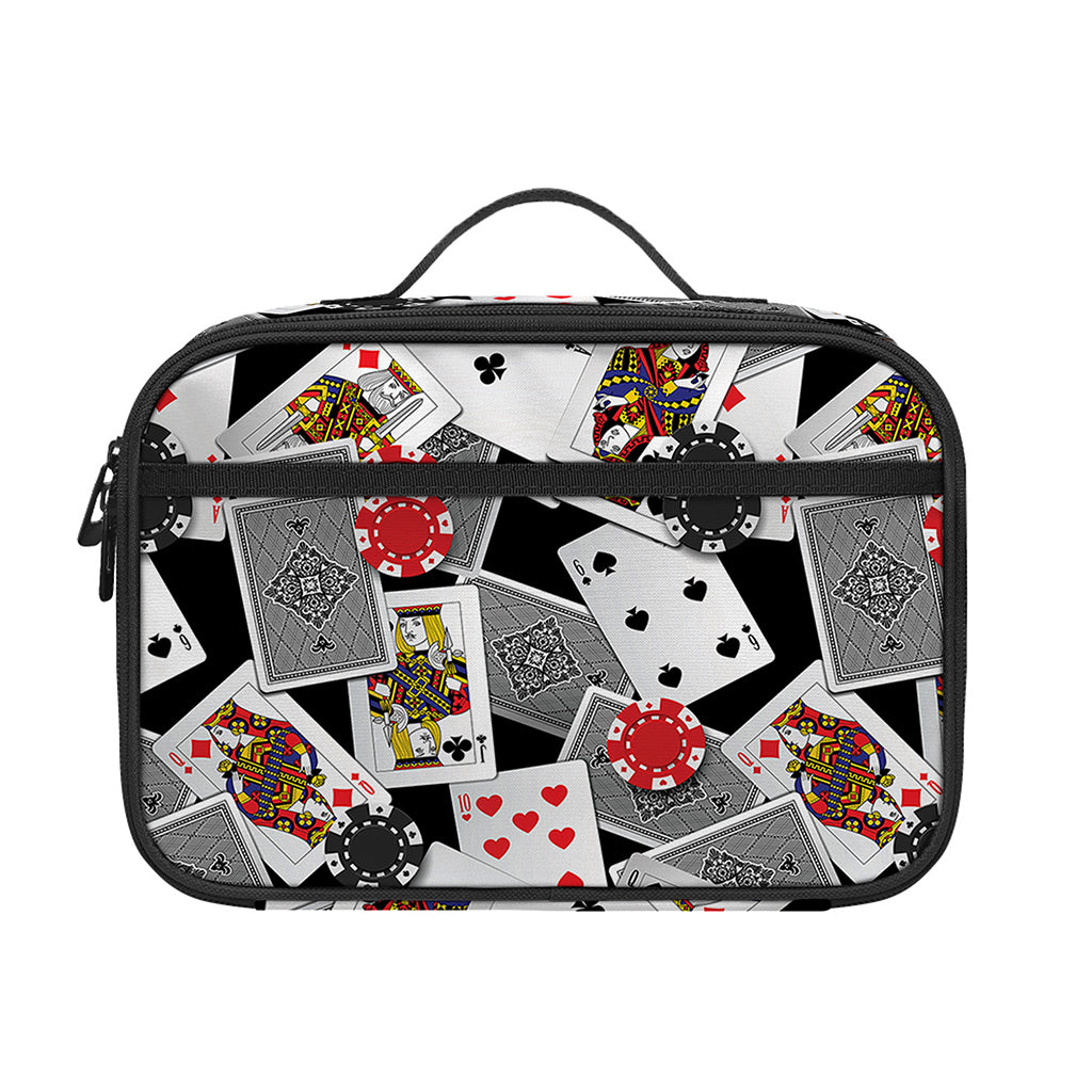Casino Card And Chip Pattern Print Portable Lunch Bag