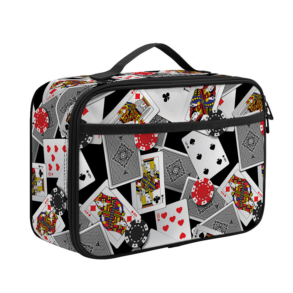 Casino Card And Chip Pattern Print Portable Lunch Bag