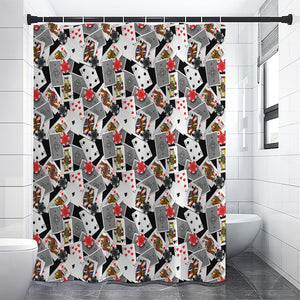 Casino Card And Chip Pattern Print Premium Shower Curtain