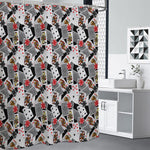 Casino Card And Chip Pattern Print Premium Shower Curtain