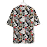 Casino Card And Chip Pattern Print Rayon Hawaiian Shirt