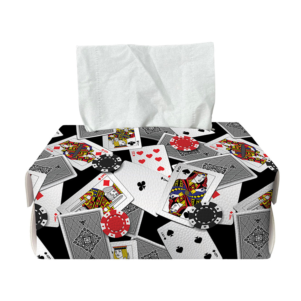 Casino Card And Chip Pattern Print Rectangle Tissue Box Cover