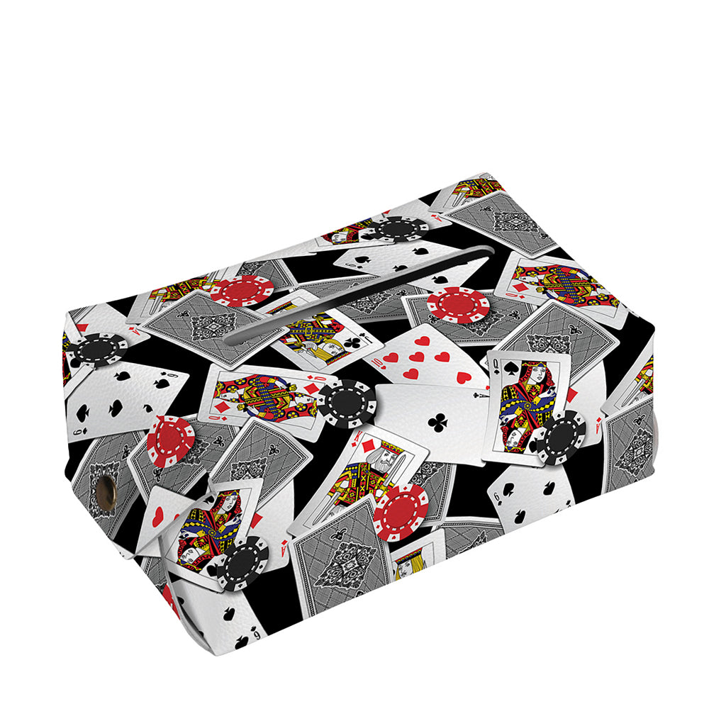 Casino Card And Chip Pattern Print Rectangle Tissue Box Cover