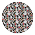 Casino Card And Chip Pattern Print Round Floor Mat